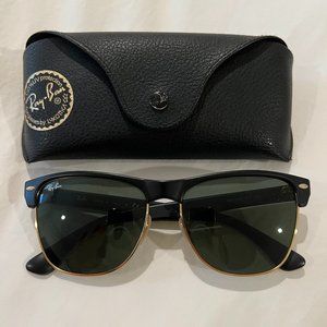 RAY-BAN CLUBMASTER OVERSIZED BLACK ON GOLD